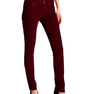 Free People Burgundy Textured Trousers Girls Size 27